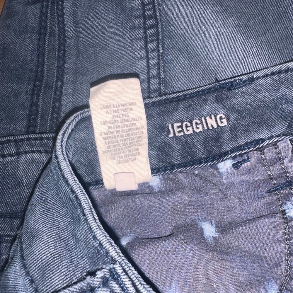 Y2K American Eagle Cargo Skinny Jeans Blue Dark Wash Ankle Zip Women Size 14 - Picture 11 of 16